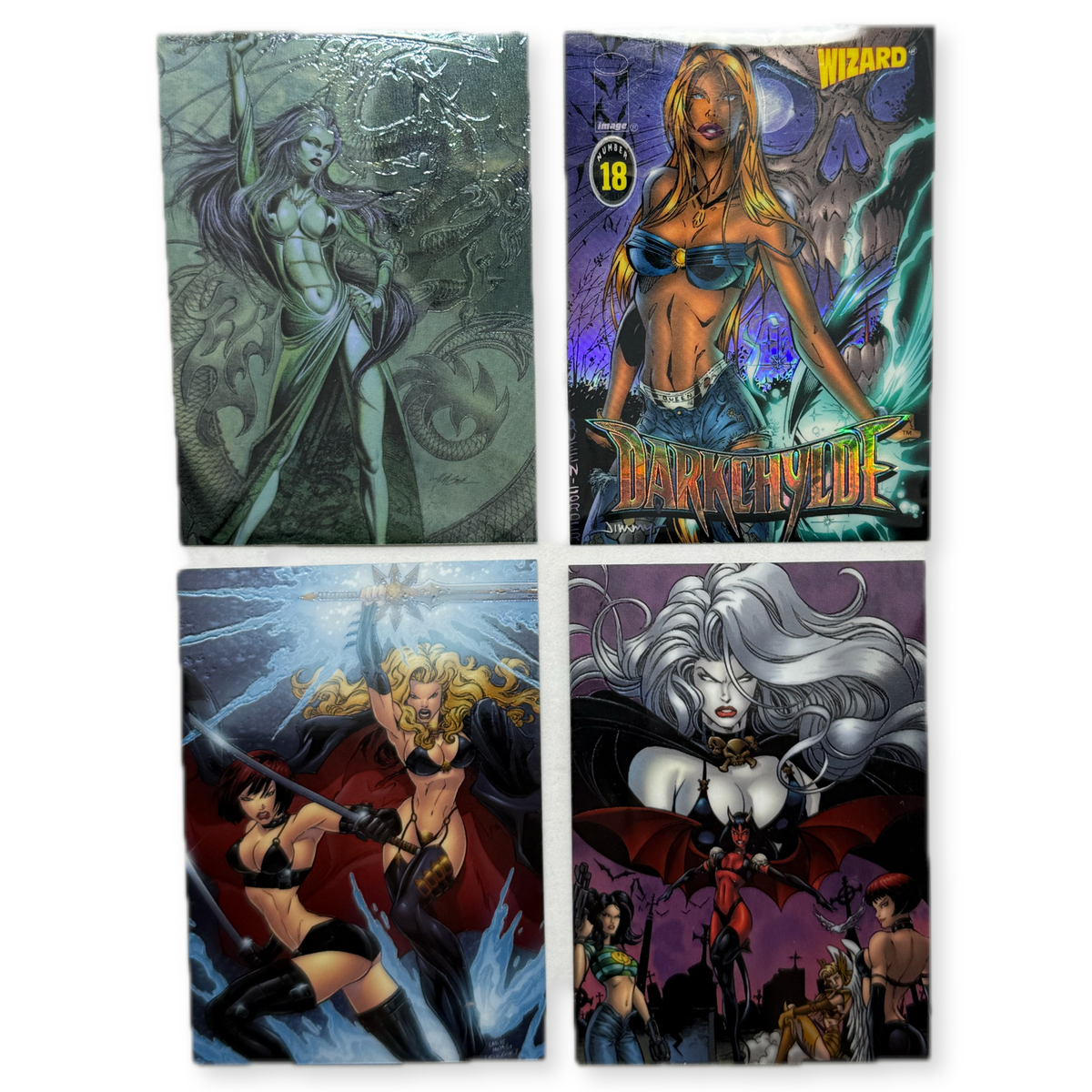 Lady Death Dark Alliance Chromium Card Lot C1 C2 C6 Darkchylde Chaos Comics - Thrift GoblinTrading Card