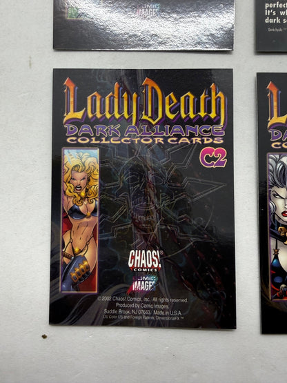 Lady Death Dark Alliance Chromium Card Lot C1 C2 C6 Darkchylde Chaos Comics - Thrift GoblinTrading Card