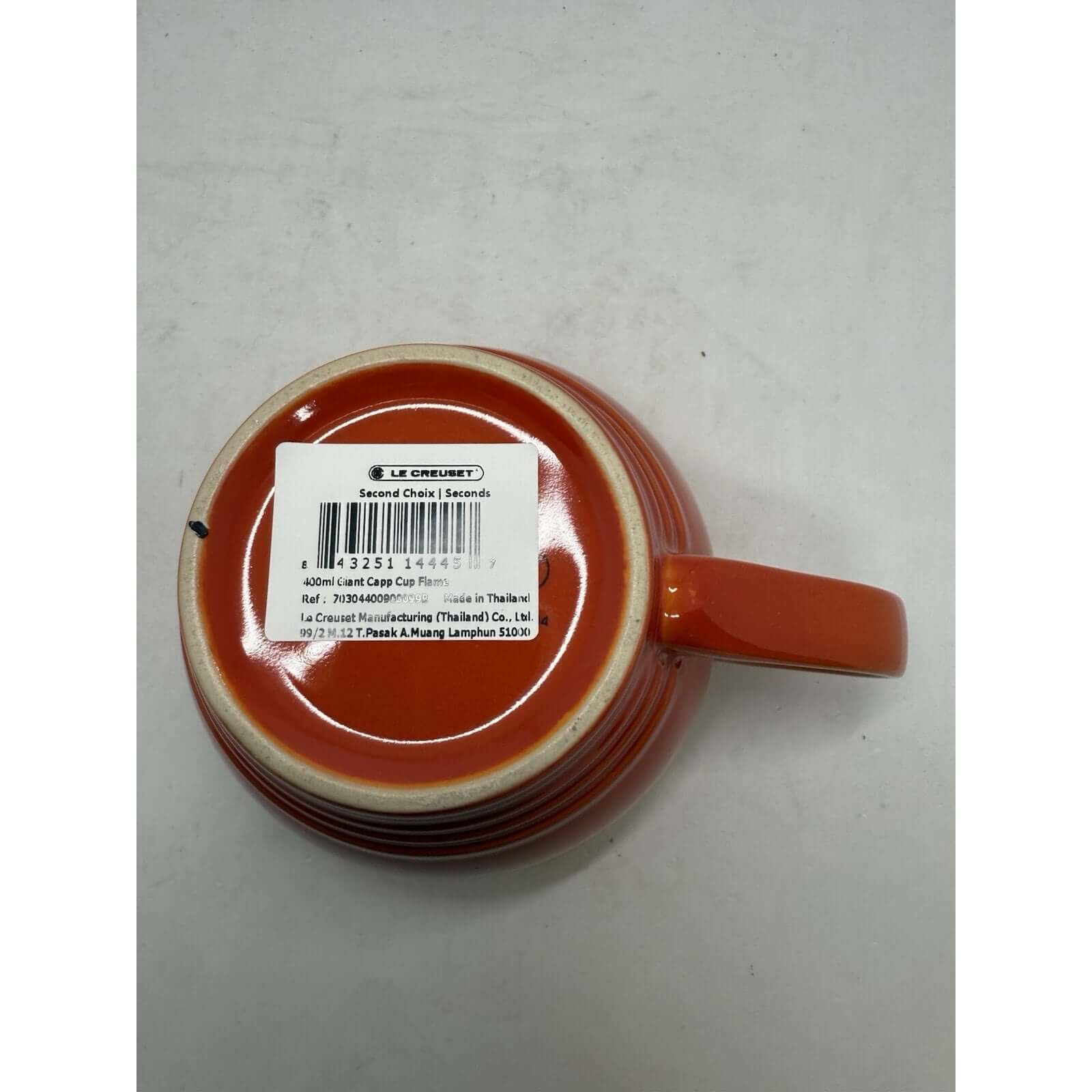 Le Creuset Giant Cappuccino Flame Orange Ombre Mug Cup Second Choix 400 ml New - thriftgoblin
