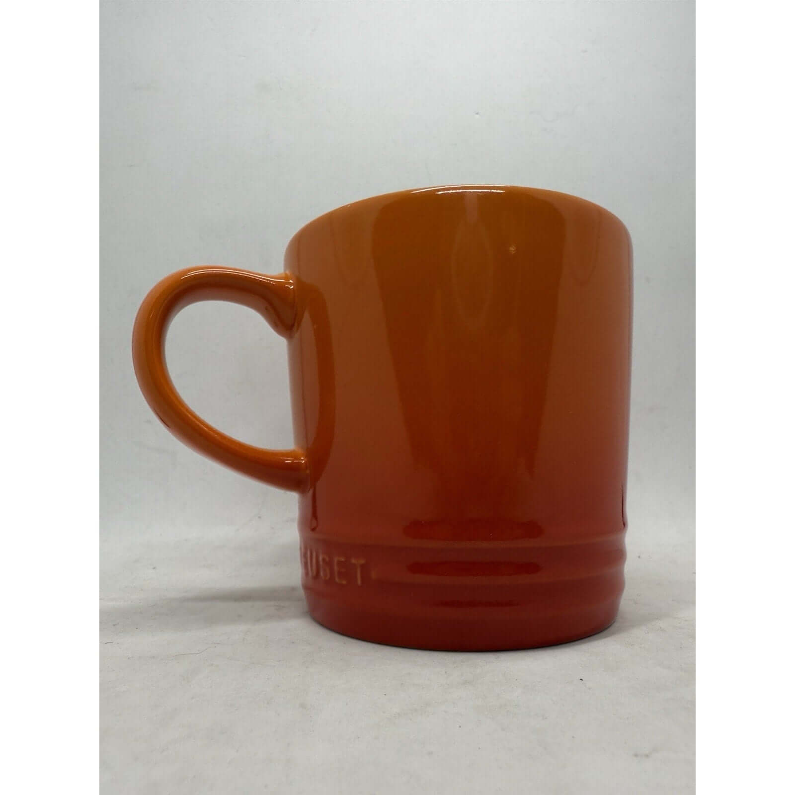 LE CREUSET Stoneware Second Choix Coffee Mug Cup 12 oz 350 ml Flame - thriftgoblin