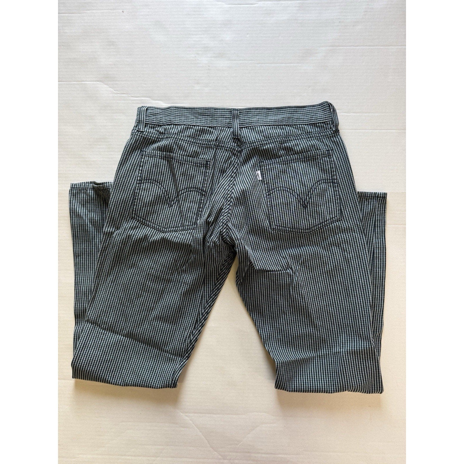 Levi’s 511 Skinny Fit Pants W32 L32 Railroad Stripe Microcheck Pattern - thriftgoblin