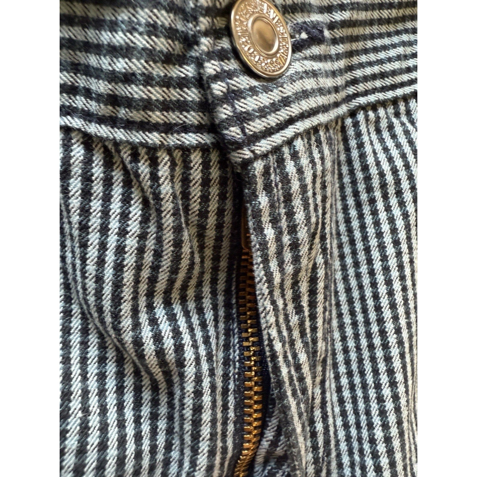 Levi’s 511 Skinny Fit Pants W32 L32 Railroad Stripe Microcheck Pattern - thriftgoblin