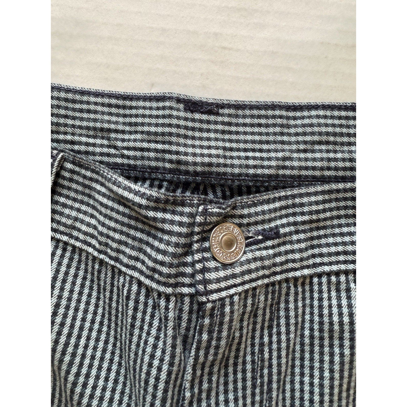 Levi’s 511 Skinny Fit Pants W32 L32 Railroad Stripe Microcheck Pattern - thriftgoblin