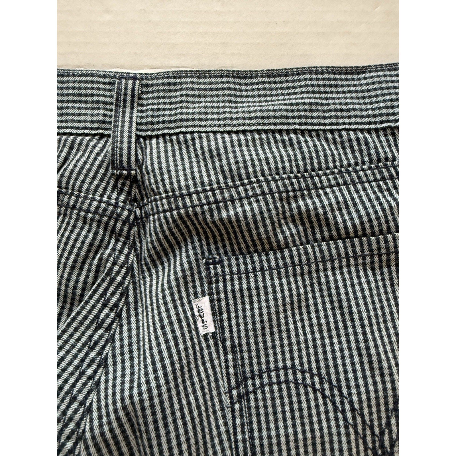 Levi’s 511 Skinny Fit Pants W32 L32 Railroad Stripe Microcheck Pattern - thriftgoblin