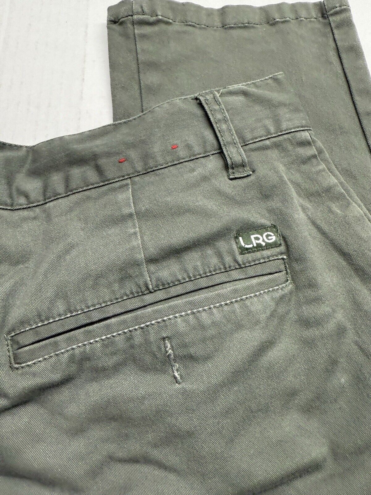Lifted Research Group LRGEANS Pants Men's 32 Slim Straight Green Fit Chino Khaki - thriftgoblin