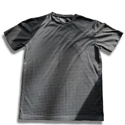 Loalde Geometric Hexagonal Crewneck Tshirt Gray Black Mens Large - thriftgoblin