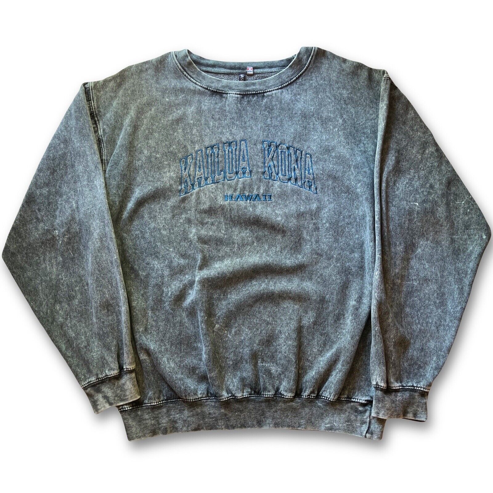 Local Kailua Kona Crewneck Sweatshirt Brushed Cotton Green Blue Hawaii Shirt - thriftgoblin
