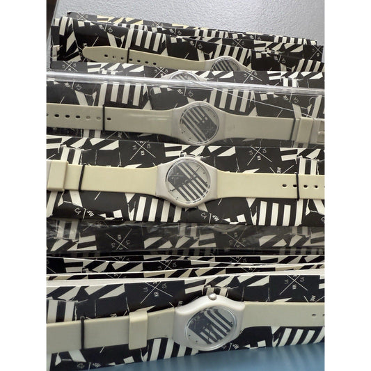 Lot 38 KR3W Flag Freshman IGY Monogram Watches White/Black Stripe Japan Movement - thriftgoblin