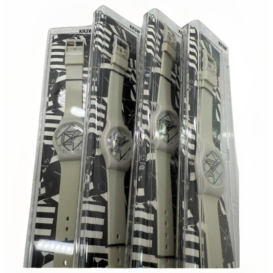 Lot of 4 KR3W Freshman Watch Gray White Logo 2011 NOS New in Box Japan Movement - thriftgoblin