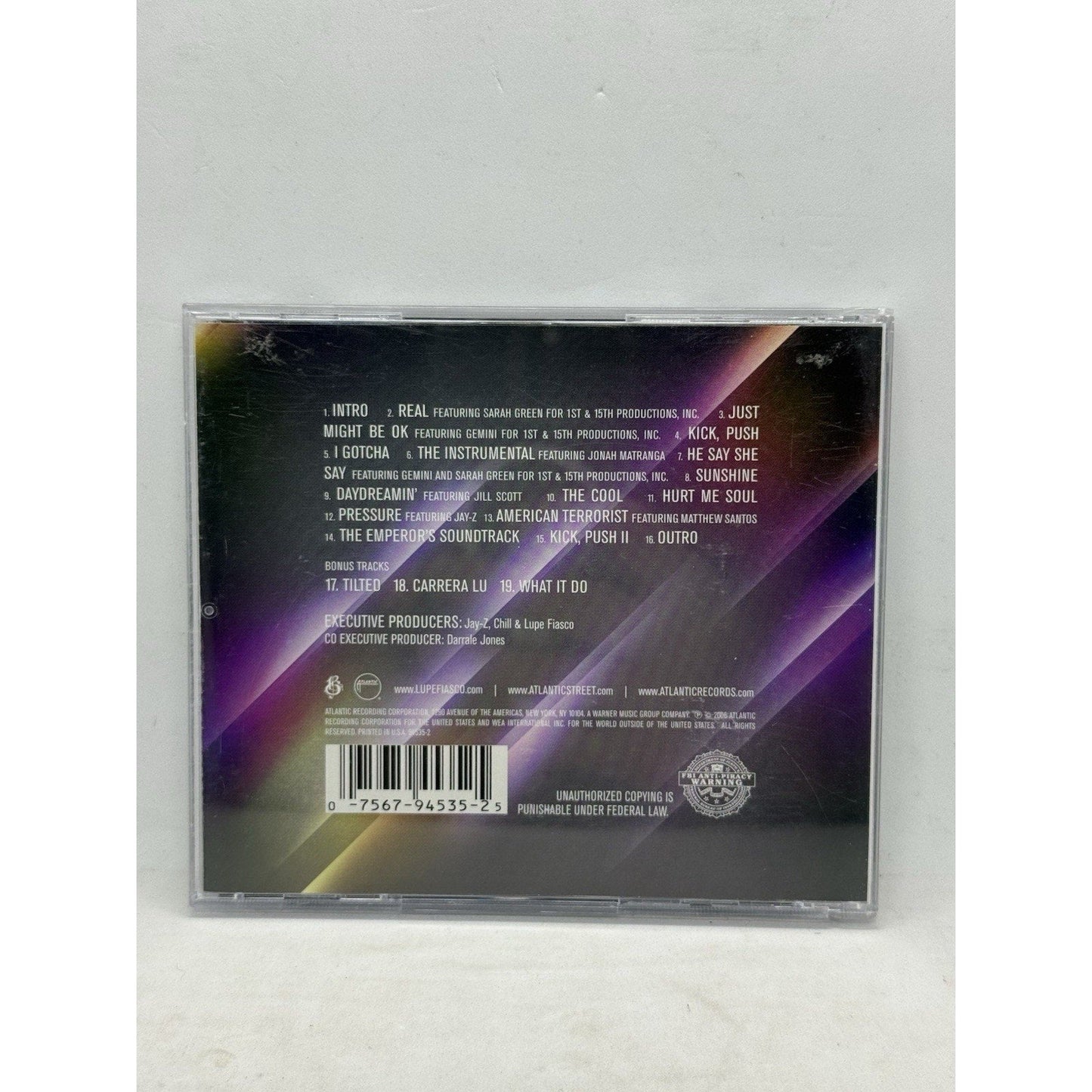 Lupe Fiasco Food & Liquor CD 2006 Atlantic Hip Hop Jay - Z Kanye Pharrell Rap - thriftgoblin