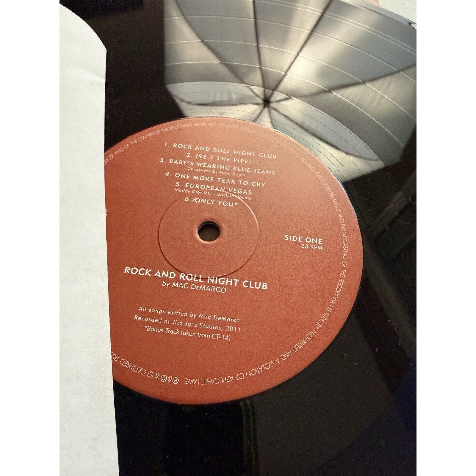 Mac DeMarco Rock and Roll Night Club Vinyl LP 2012 Captured Tracks CT - 140 Inner - thriftgoblin