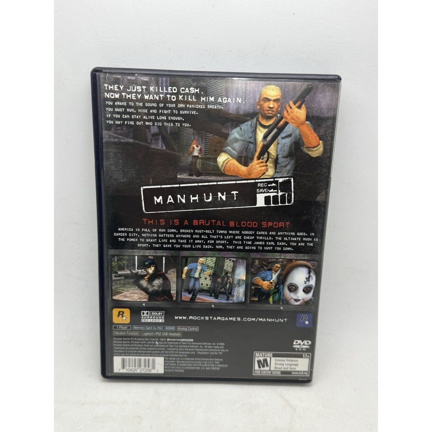 Manhunt (Sony PlayStation 2, 2003) PS2 Complete w/ Manual Tested Rockstar Games - thriftgoblin