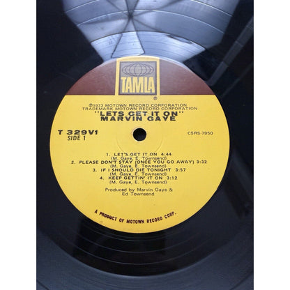 Marvin Gaye Let’s Get It On 1973 Vinyl LP Tamla T 329V1 Original Soul Funk Jazz - thriftgoblin