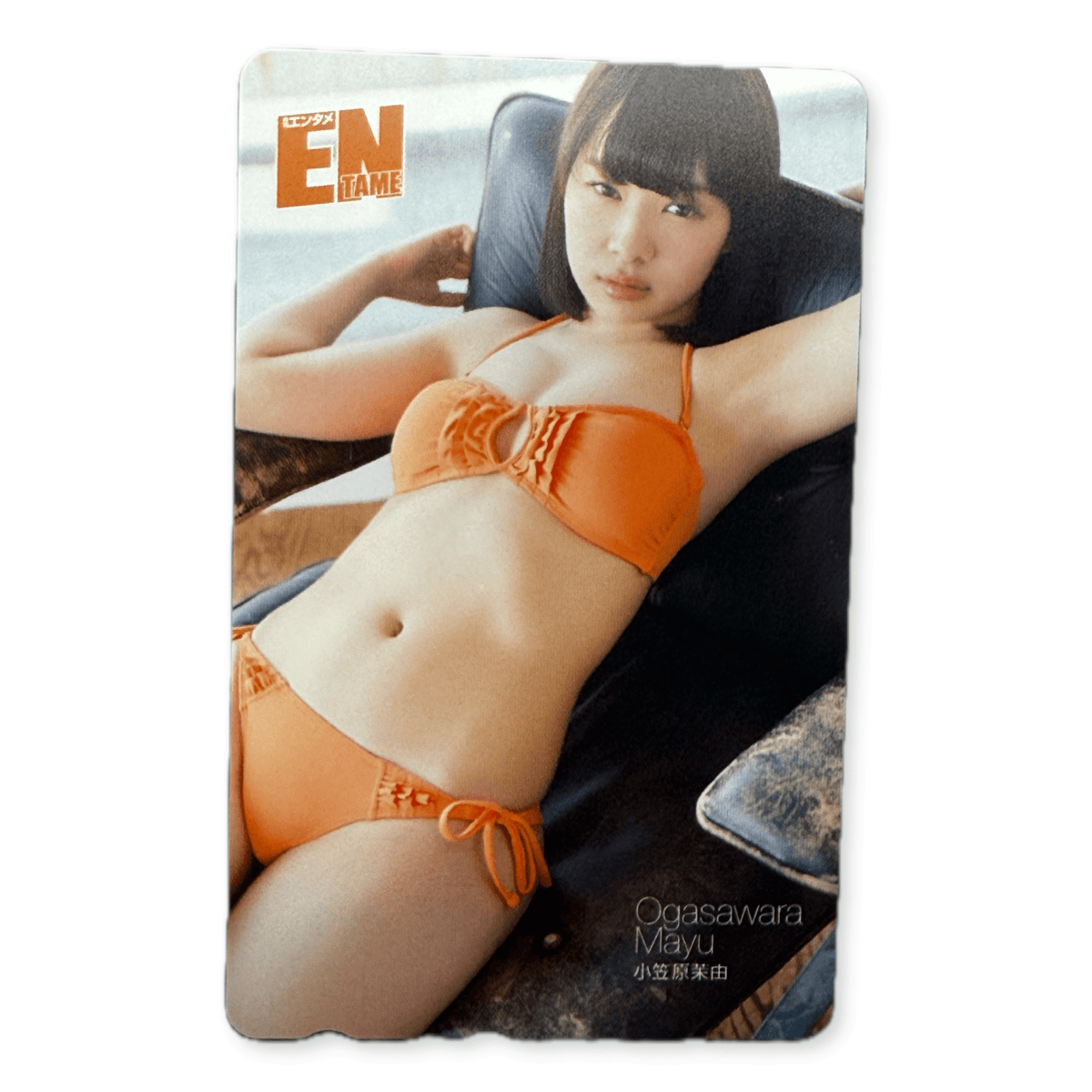 Mayu Ogasawara Monthly Entame Orange Bikini Unused Japanese Telephone Card (Teleca) - Thrift GoblinTelephone Card