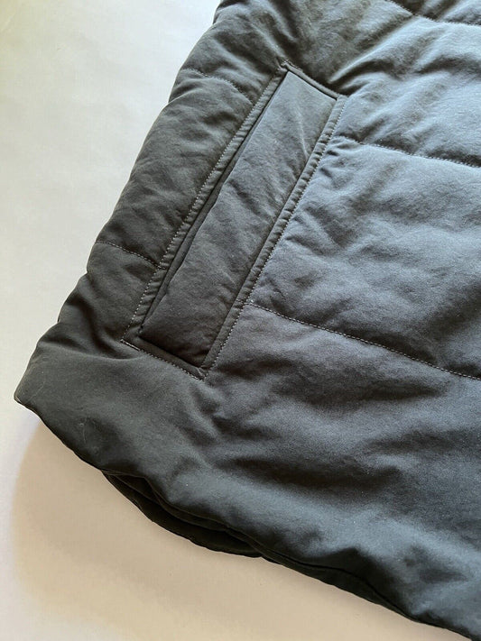 Mens Jack Wolfskin Down Gilet Vest Quilted Forest Green Large Thick Pockets - thriftgoblin