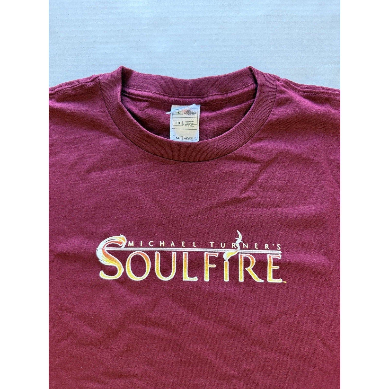 Michael Turner’s Soulfire Comic Promo Shirt 2005 Aspen MLT Maroon XL Fairy Fire - thriftgoblin