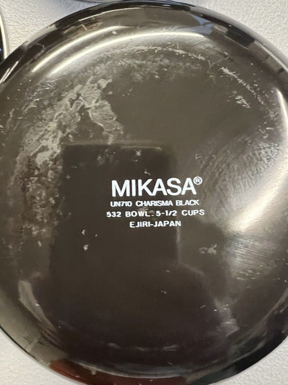 Mikasa Vintage Set of 3 UN710 Charisma Black 531, 532 & 533 Serving Bowls Flower - thriftgoblin