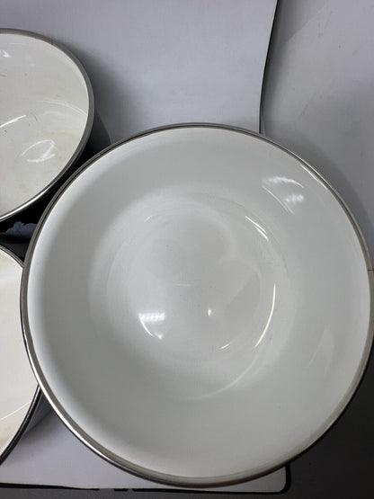 Mikasa Vintage Set of 3 UN710 Charisma Black 531, 532 & 533 Serving Bowls Flower - thriftgoblin