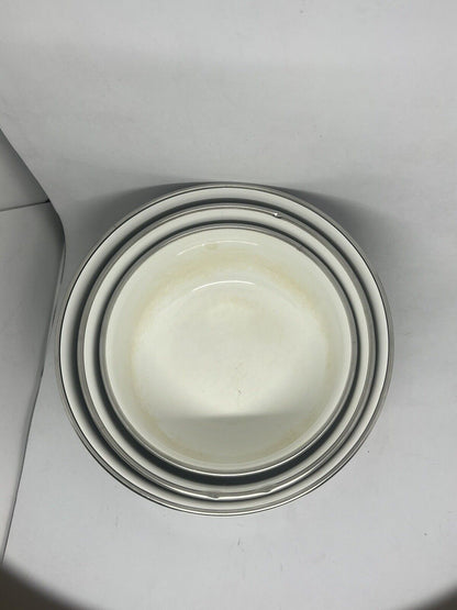 Mikasa Vintage Set of 3 UN710 Charisma Black 531, 532 & 533 Serving Bowls Flower - thriftgoblin