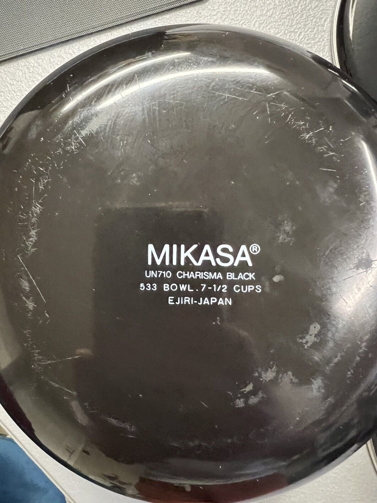Mikasa Vintage Set of 3 UN710 Charisma Black 531, 532 & 533 Serving Bowls Flower - thriftgoblin