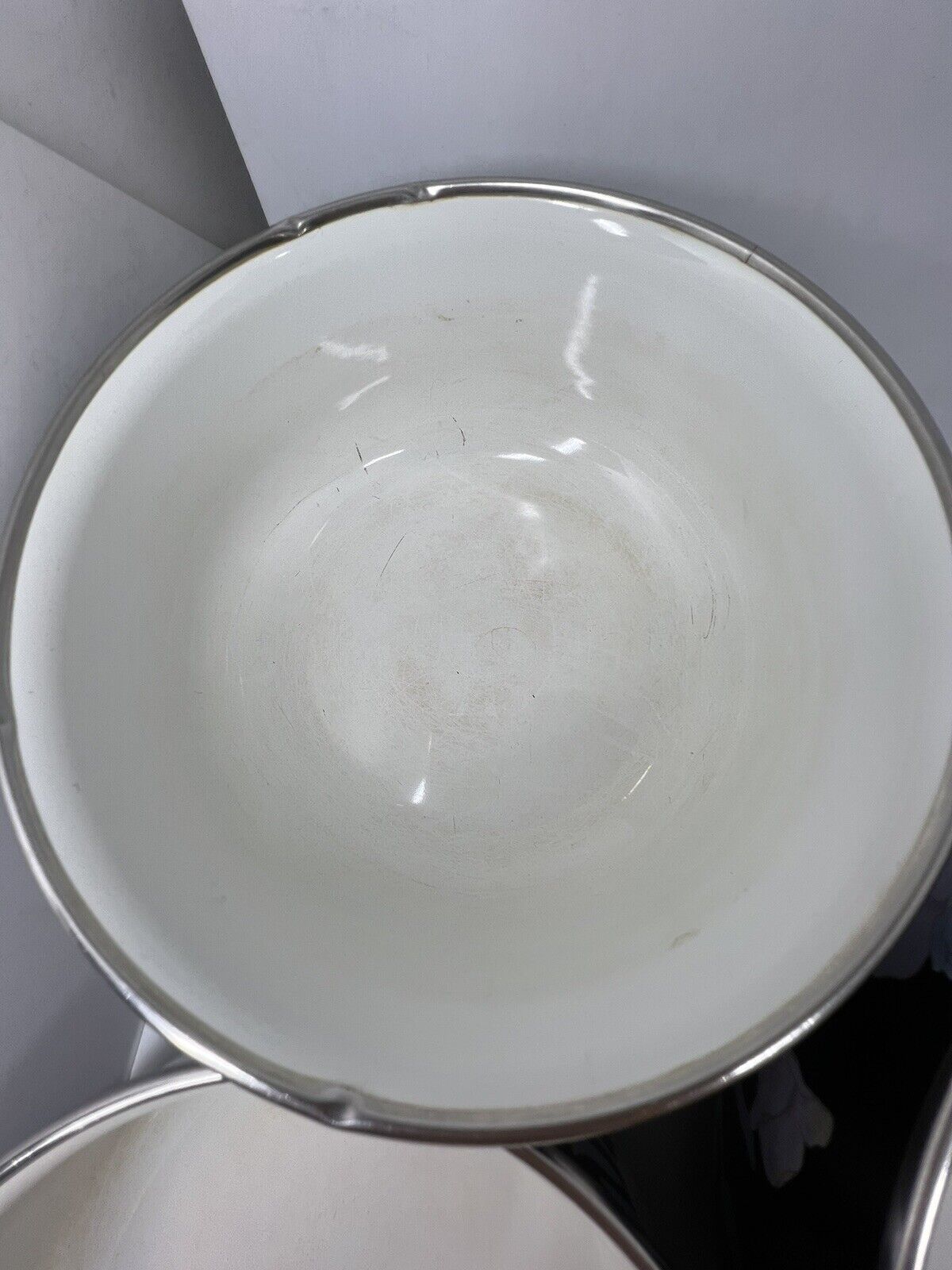 Mikasa Vintage Set of 3 UN710 Charisma Black 531, 532 & 533 Serving Bowls Flower - thriftgoblin