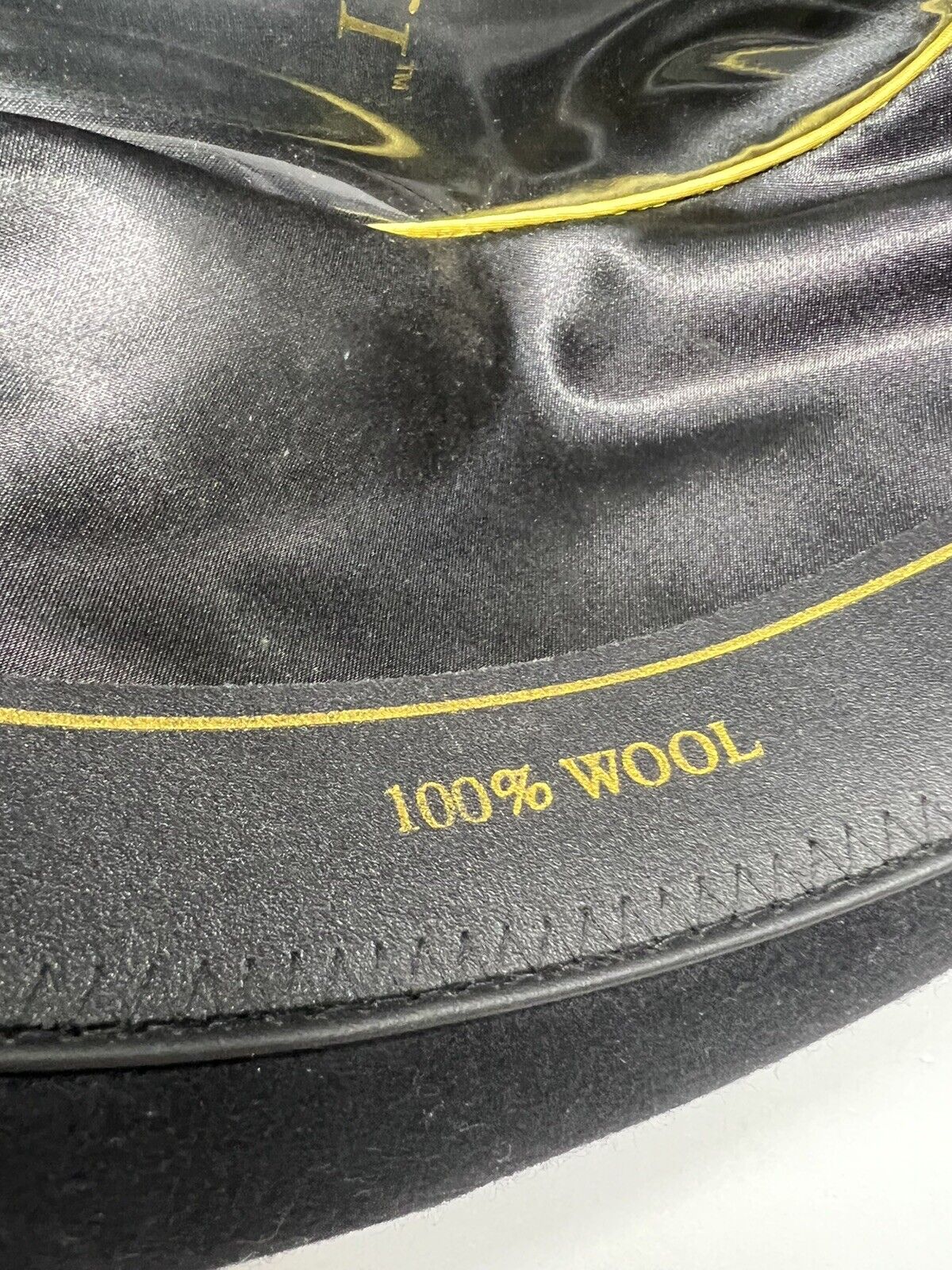 Milani 100% Wool Black Cowboy Hat. Satin Black Band With Feathers. Size XL - thriftgoblin