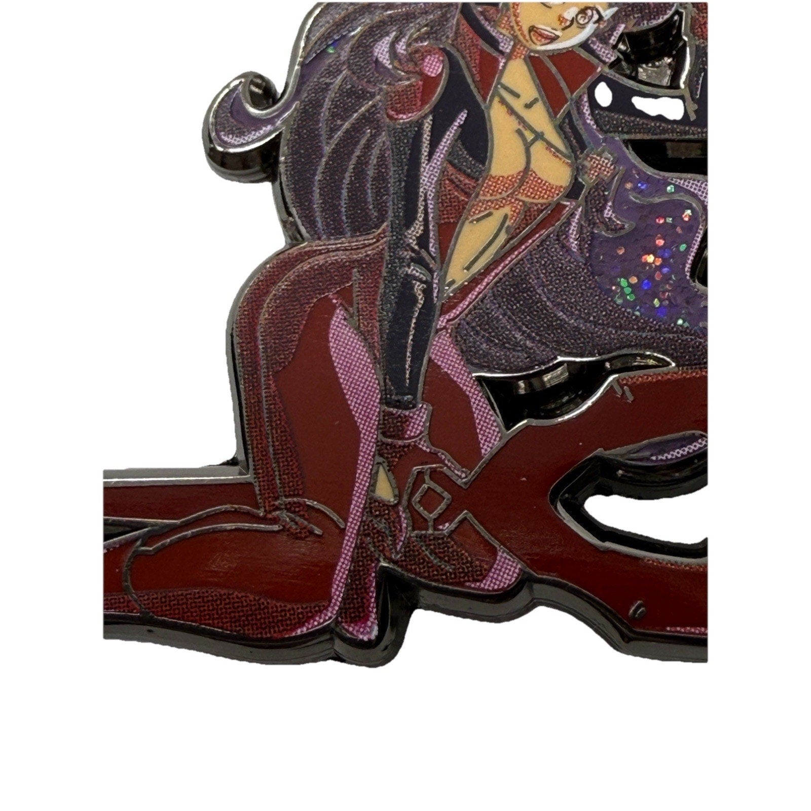 Misato Glitter Enamel Pin – Neon Genesis Evangelion, Spear of Longinus, Sega Suit - thriftgoblin