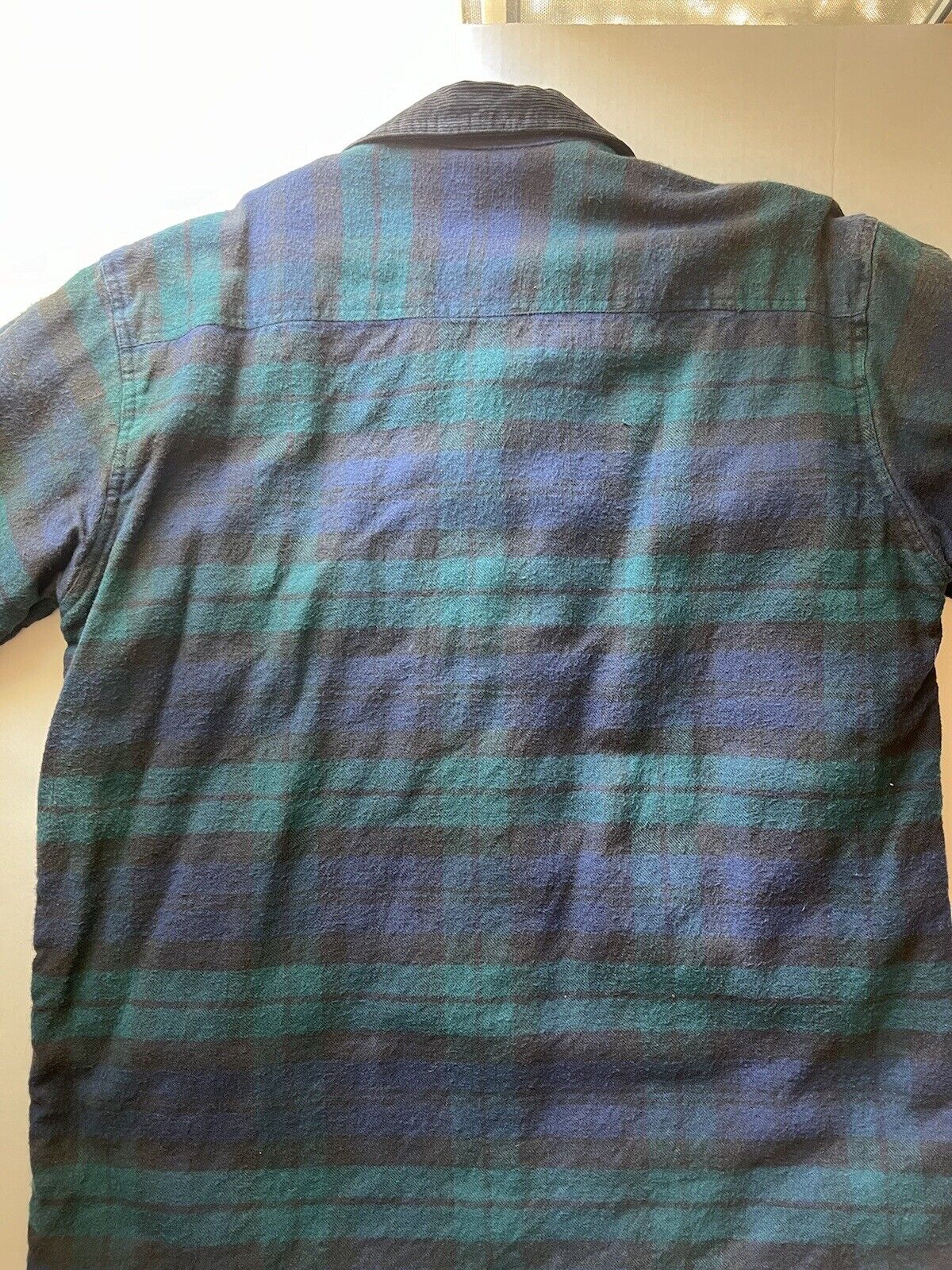 Monterey Sportswear Quilted Flannel Jacket Mens Large Blue Pockets Vintage - thriftgoblin