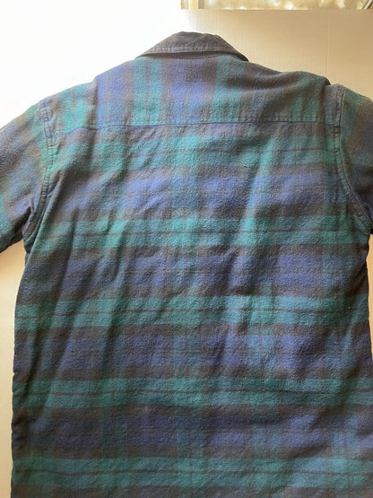 Monterey Sportswear Quilted Flannel Jacket Mens Large Blue Pockets Vintage - thriftgoblin