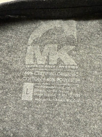 Mountain Khakis Mens Shirt Large Tee Gray Wolf Mandala Cotton Outdoor Nature Top - thriftgoblin