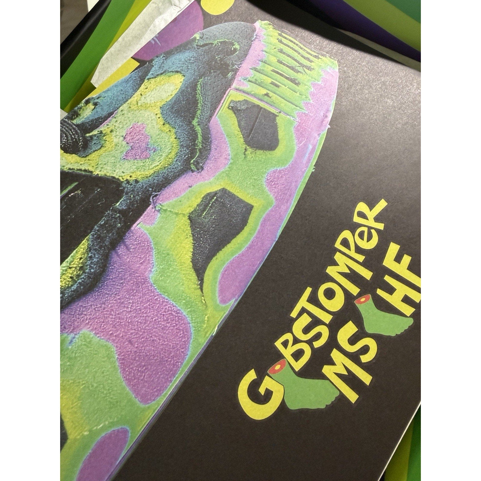 MSCHF Gobstomper Black Lime Green Purple Size 12 NIB Extra Laces & Keychain - thriftgoblin