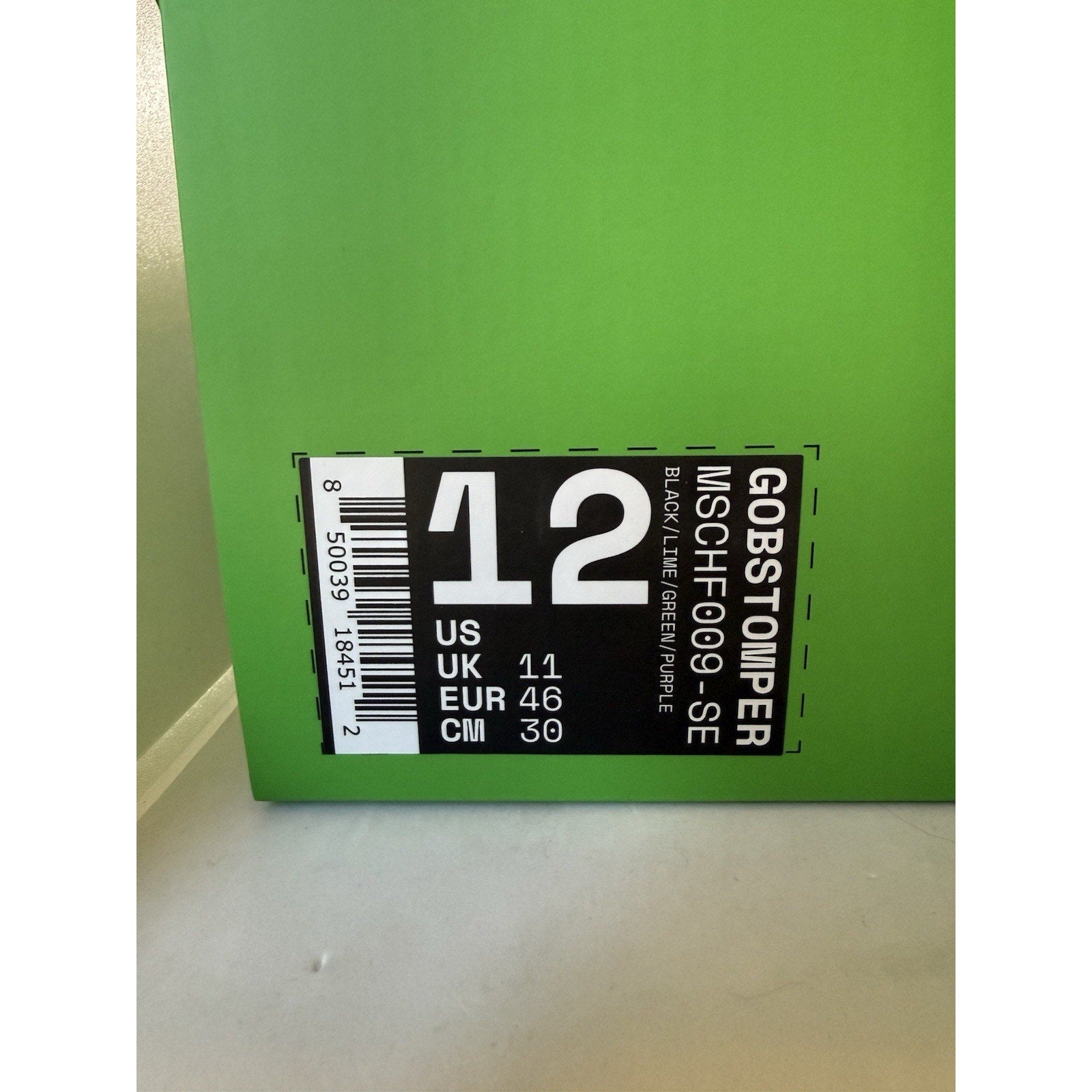 MSCHF Gobstomper Black Lime Green Purple Size 12 NIB Extra Laces & Keychain - thriftgoblin