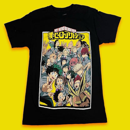 My Hero Academia Anime Characters Small Black Short Sleeve T-Shirt Funimation - thriftgoblin
