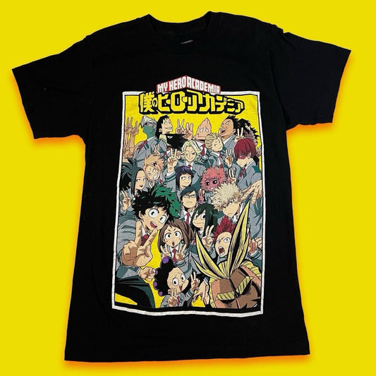 My Hero Academia Anime Characters Small Black Short Sleeve T-Shirt Funimation - thriftgoblin
