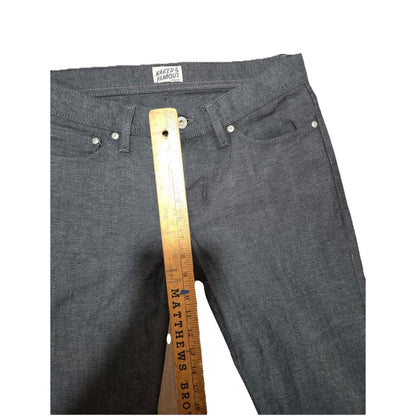 Naked & Famous Weird Guy Raw Denim Jeans 30 W Charcoal Stretch Slim Tapered Fit - thriftgoblin