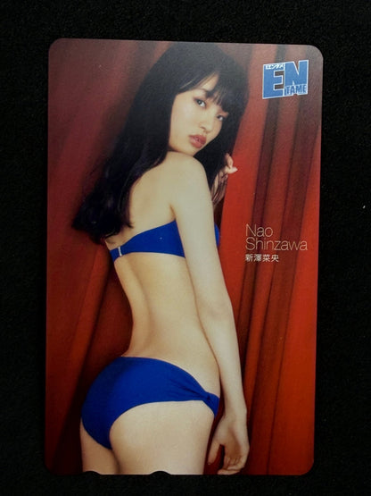 Nao Shinzawa Monthly Entame Blue Bikini Unused Japanese Telephone Card (Teleca) - Thrift GoblinTelephone Card