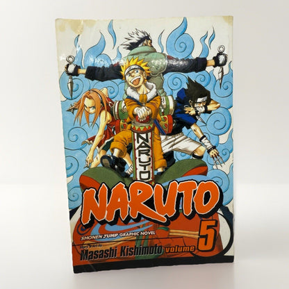 Naruto Volume 5 - Masashi Kishimoto - Shonen Jump Manga Graphic Novel Viz Exam - thriftgoblin