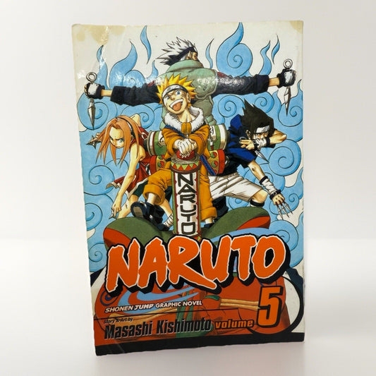Naruto Volume 5 - Masashi Kishimoto - Shonen Jump Manga Graphic Novel Viz Exam - thriftgoblin