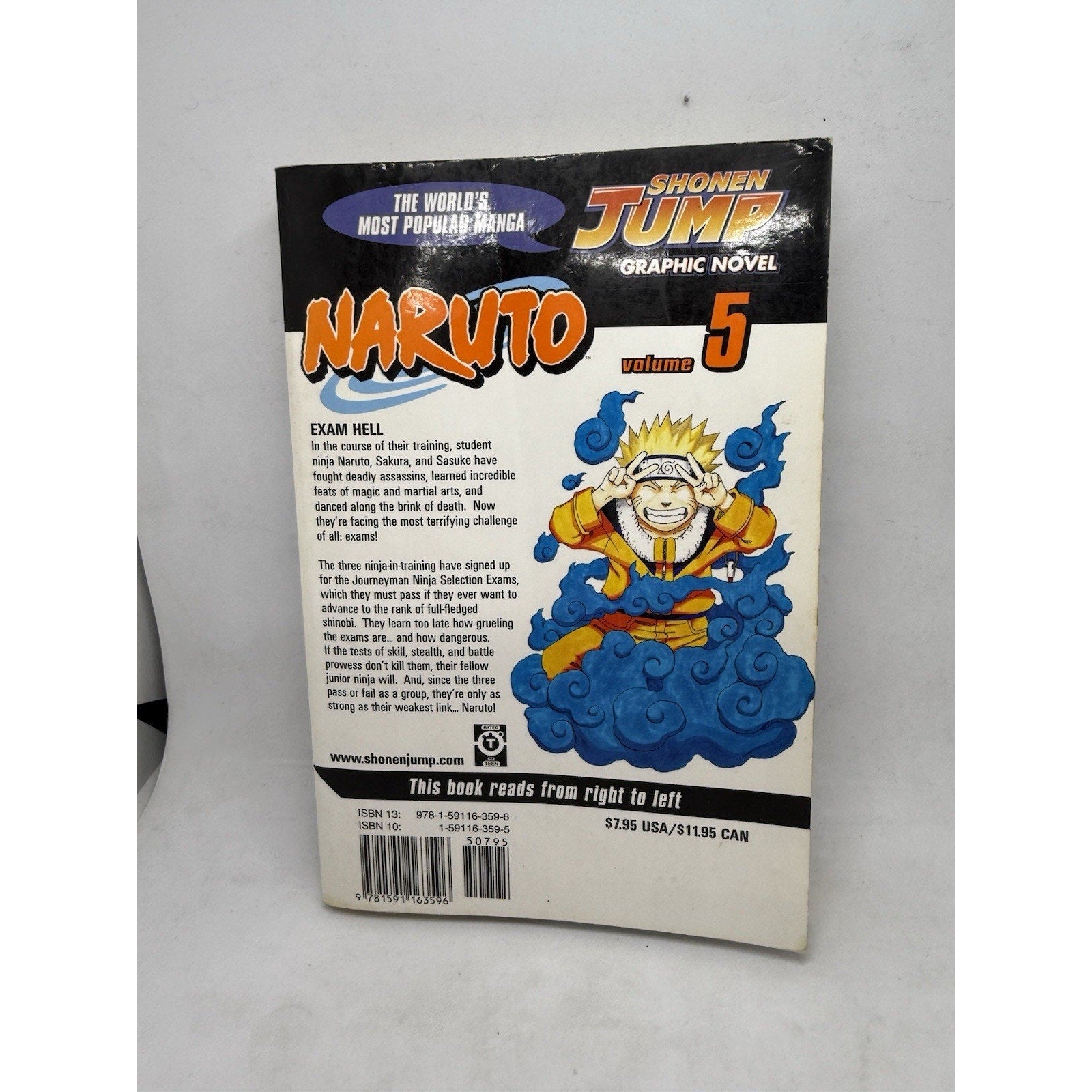 Naruto Volume 5 - Masashi Kishimoto - Shonen Jump Manga Graphic Novel Viz Exam - thriftgoblin