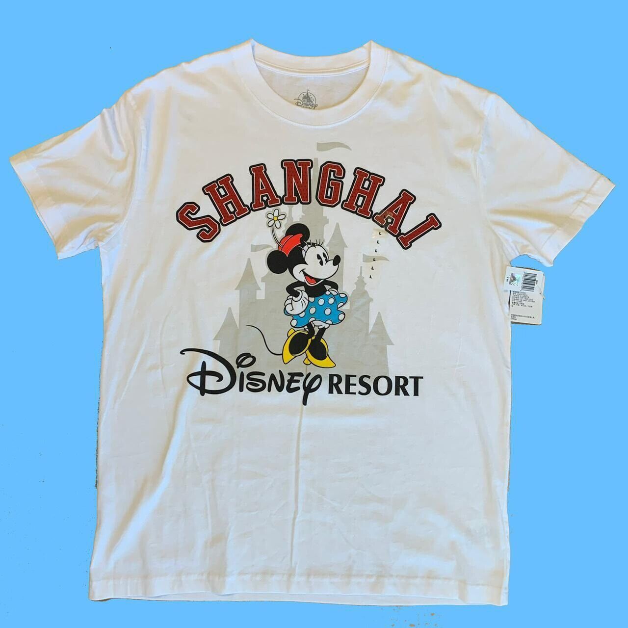 NEW Shanghai Disney Resort T-shirt Medium White Mickey Minnie Mouse Short Sleeve - thriftgoblin