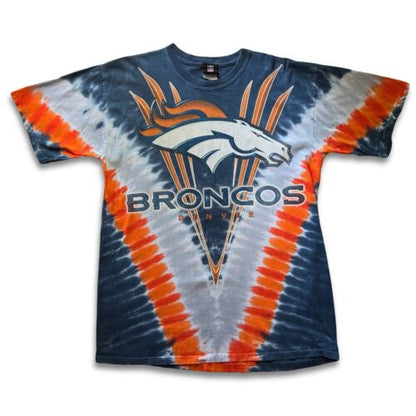 NFL Denver Broncos Tie Dye Shirt Sz L Colorado Mile High Stadium Russell Wilson - thriftgoblin