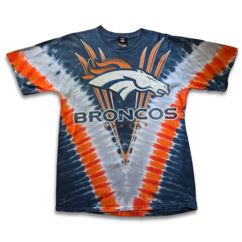 NFL Denver Broncos Tie Dye Shirt Sz L Colorado Mile High Stadium Russell Wilson - thriftgoblin