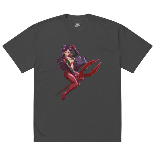 NGE Misato Katsuragi Waifu Mommy Spear of Longinus Rider Pin - Up Men's T-Shirt - thriftgoblinApparel