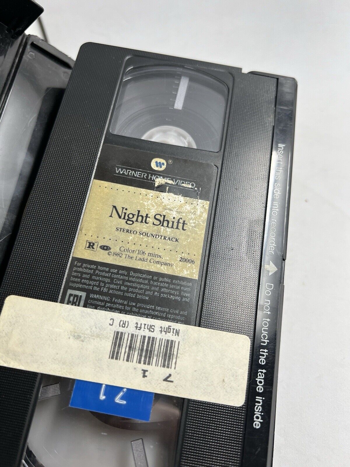 NIGHT SHIFT WARNER HOME VIDEO Clamshell VHS MICHAEL Keaton Tested Vintage Film - thriftgoblin