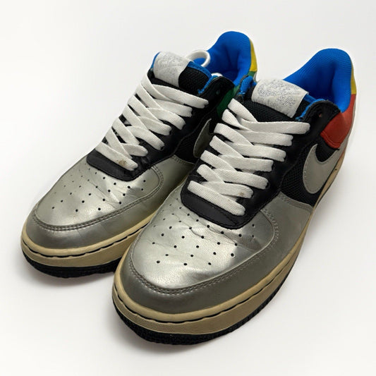 Nike Air Force 1 Low Olympic 2004 Silver Black Red Yellow Blue 307731 - 171 OG - thriftgoblin