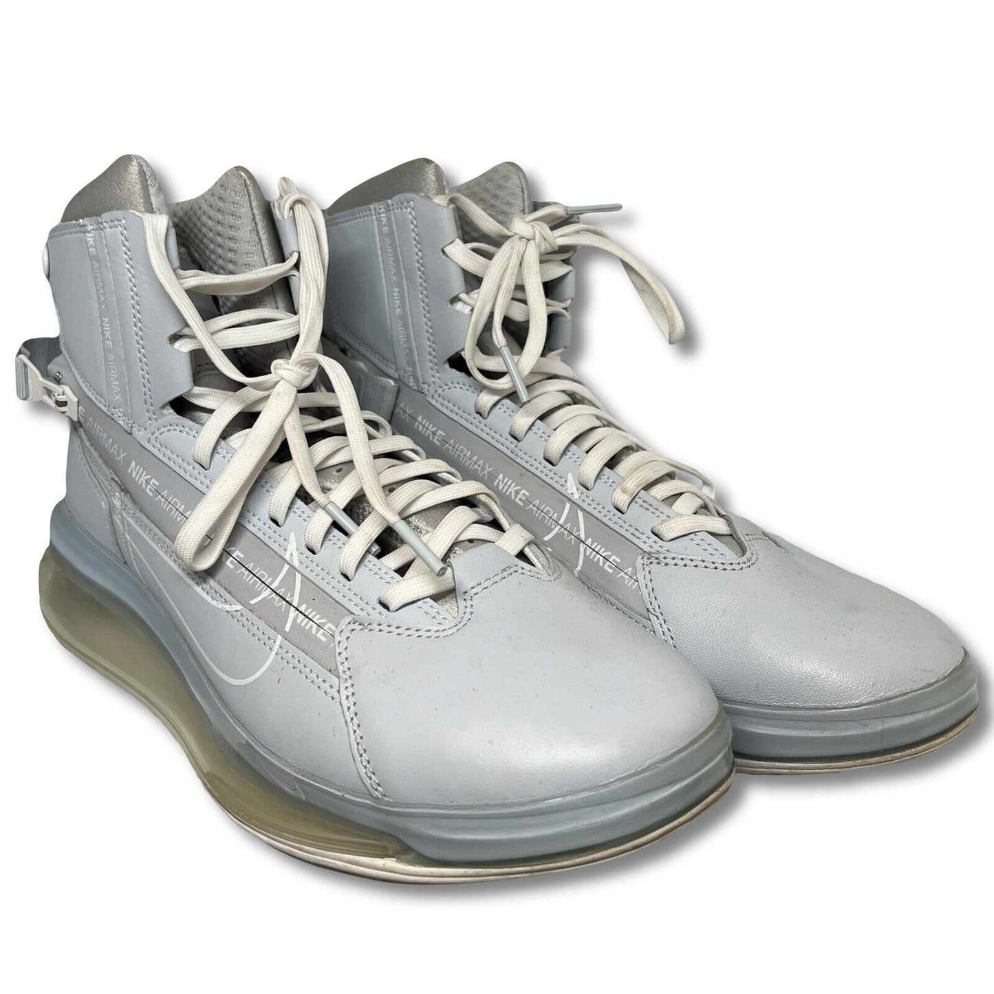 Nike Air Max 720 Saturn Shoes Men's Size 8 Platinum White Sneakers AO2110 - 003 - thriftgoblin