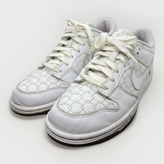 Nike Dunk Low Premium White Metallic Silver Monogram 309324 - 103 2006 Y2K W 10 - thriftgoblin
