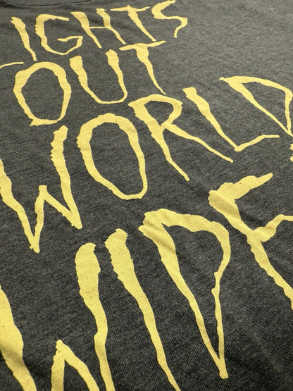 Nike SB x Neckface TShirt Men Medium Grey Lights Out Worldwide Logo Graffiti Art - thriftgoblin