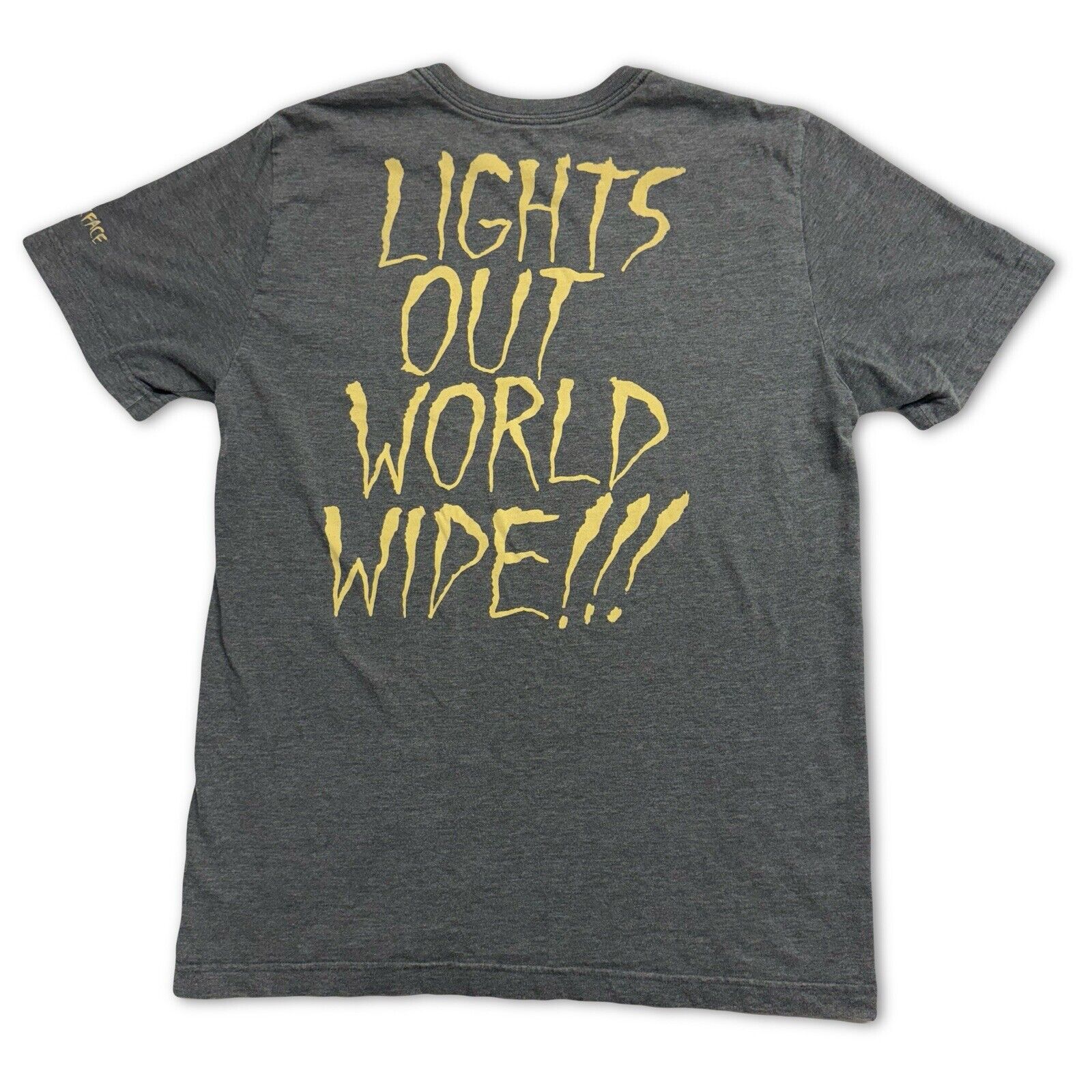Nike SB x Neckface TShirt Men Medium Grey Lights Out Worldwide Logo Graffiti Art - thriftgoblin