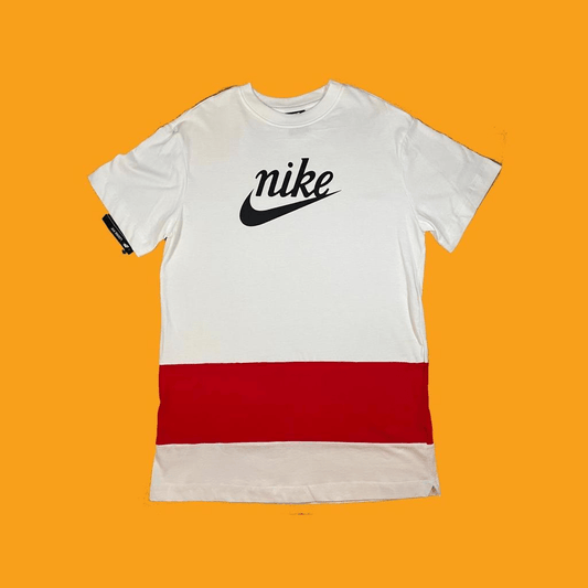 Nike Stripe Shirt Dress Womens Medium Red White - thriftgoblin